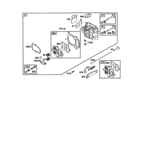 Head-Cylinder Diagram and Parts List for 120600TO120699  Briggs and Stratton Engine